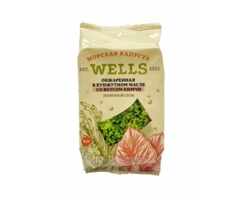 Морская капуста WELLS обжаренная со вкусом кимчи 5гр*32