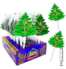 Карамель леденцовая "Елочка" с посыпкой со вкусом клубники 40гр. 8х24