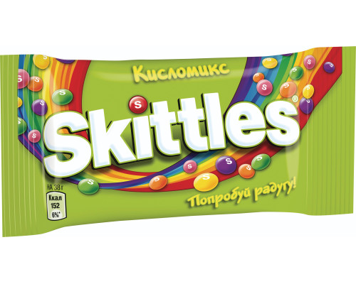 Драже Скитлс (38гр.) 12*12 "Кислый микс" (зелен)
