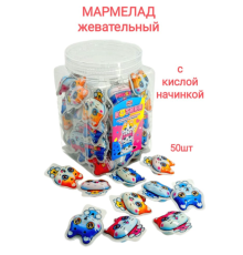 Жевательный мармелад с кислой начинкой " Котики " 12гр. 12*50