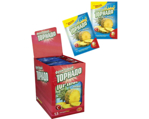 Раств-й напиток "Фруктовый торнадо"ананас 9г12*24 Раств-й напиток "Фруктовый торнадо"ананас 9г12*24