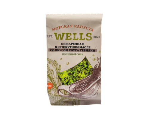 Морская капуста WELLS обжаренная со вкусом терьяки 5гр*32