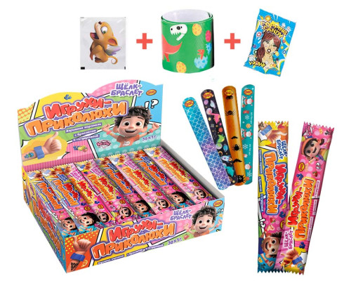 Взрывная карамель с браслетом и татуировкой "Щелк-браслет Игрухи-Приколюхи" 1гр. 18х30