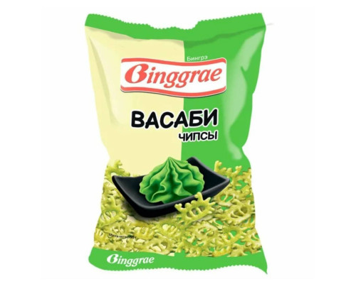 Чипсы хрустящие Бингрэ 40гр*24 со вкусом васаби "ВАСАБИ чипсы"