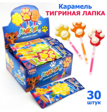 Карамель на неоновой палочке "Лучистик Тигриная лапка" 10гр 12*30