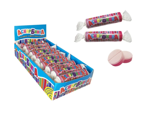 Аскорбинка с клубникой 30гр. 12*20