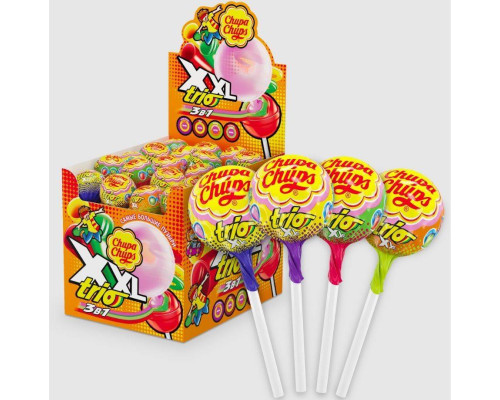Кар-ль на палочке Чупа Чупс XXL Трио New 29гр. Фантик 12*40