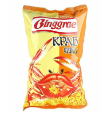 Чипсы хрустящие Бингрэ 80гр*14 со вкусом краба "КРАБ чипсы"