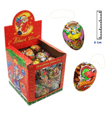 Полое фигурное изделие из глазури "Шишка на нитке "Символ Года" 15гр. 6х40