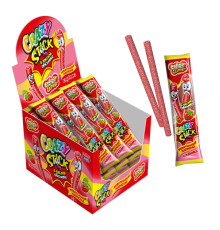 Жевательный мармелад в кислой обсыпке "CRAZY GUMMY. CRAZY STICK" со вкусом клубники 20 гр. 24шт*12