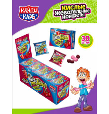 Жевательные конфеты "Кисломания дабл фрукт" вишня и кола 14гр 12*30