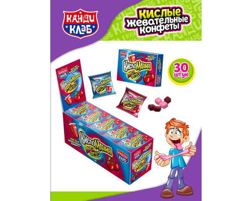 Жевательные конфеты "Кисломания дабл фрукт" вишня и кола 14гр 12*30 Жевательные конфеты "Кисломания дабл фрукт" вишня и кола 14гр 12*30